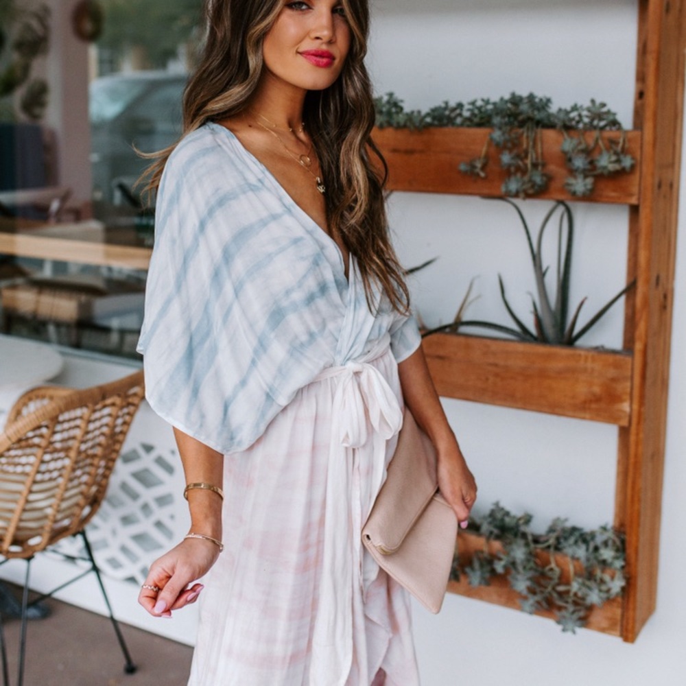 “Hip and Haute tie dye kimono maxi dress” - Picture 3 of 10